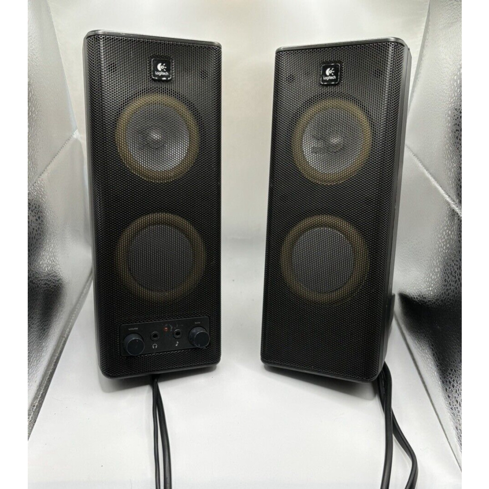 2 Black Logitech PID: A301 Speakers For Desk
